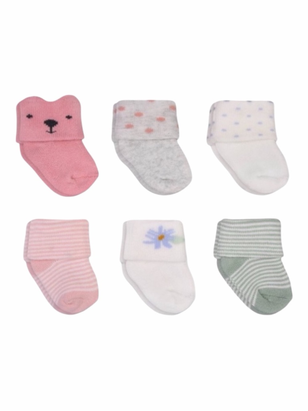 Just One You by Carters Baby Girl’s Alt Terry Socks 6 Pack